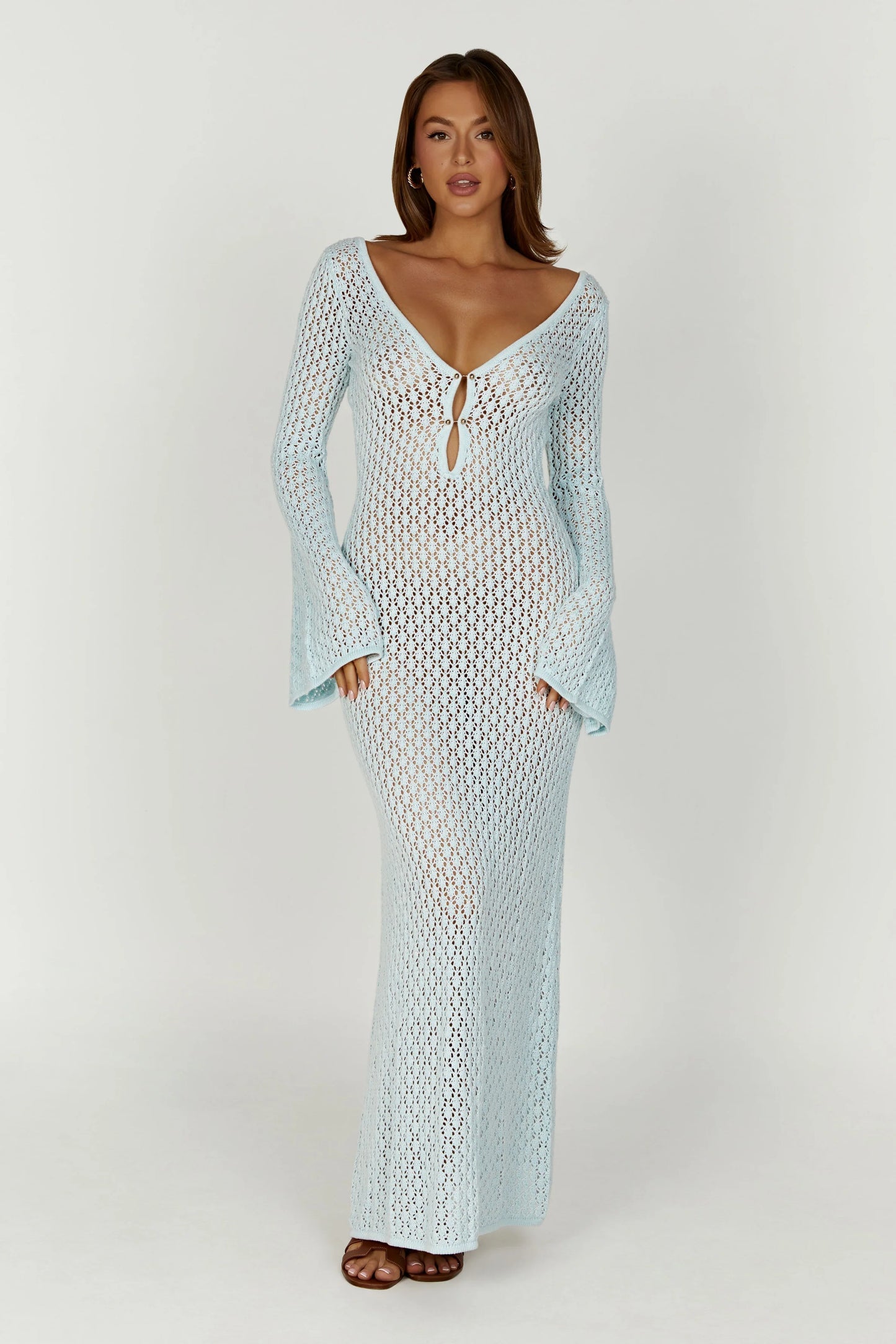 KAYLA CROCHET SLEEVE MAXI DRESS