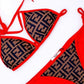 RED TRIM FEN BIKINI