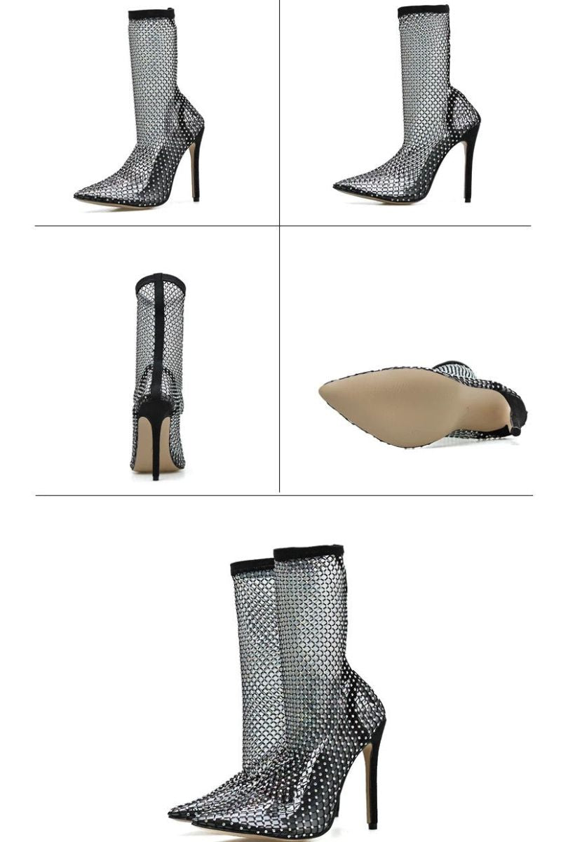 DELIAH | Diamanté Midi Boots