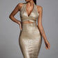 AVA | GOLDEN BANDAGE DRESS