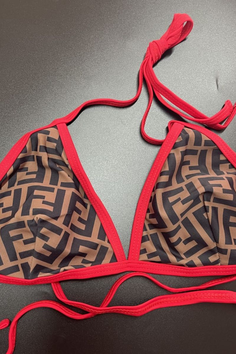 RED TRIM FEN BIKINI