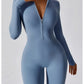 SOLID LONG SLEEVE JUMPSUIT