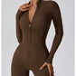 SOLID LONG SLEEVE JUMPSUIT