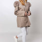 DAYMIS Cashmere Wool Jacket With Fur Trim Hood