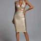 AVA | GOLDEN BANDAGE DRESS