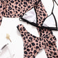 3 Stück Riemchenausschnitt mit Leopardenmuster | Bikini-Set