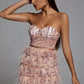 LAYLA Pink Sequin Feather Mini Dress