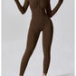 SOLID LONG SLEEVE JUMPSUIT