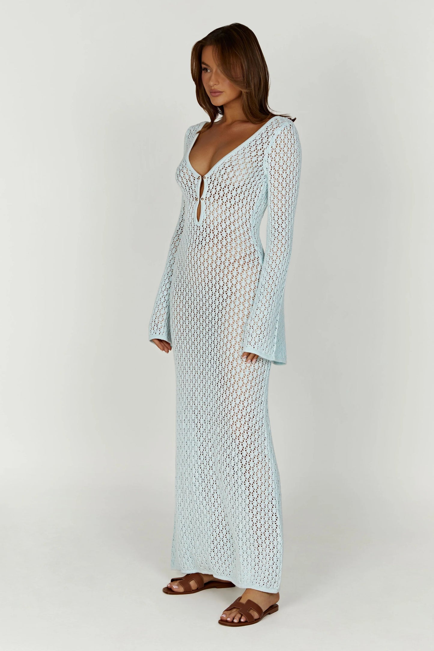 KAYLA CROCHET SLEEVE MAXI DRESS