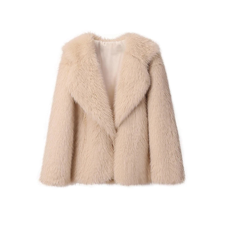 FLUFFY FAUX FUR COAT