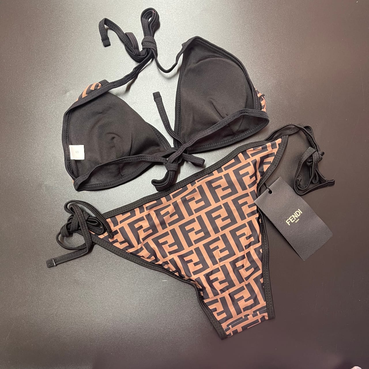 BROWN TRIM FEN BIKINI