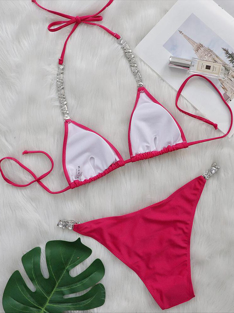 GLITTER DIAMANTE ROSE | BIKINI SET