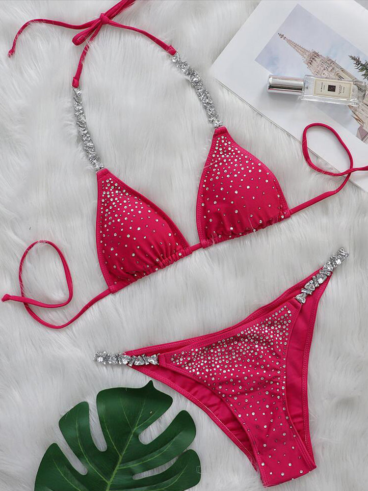 GLITTER DIAMANTE ROSE | BIKINI SET