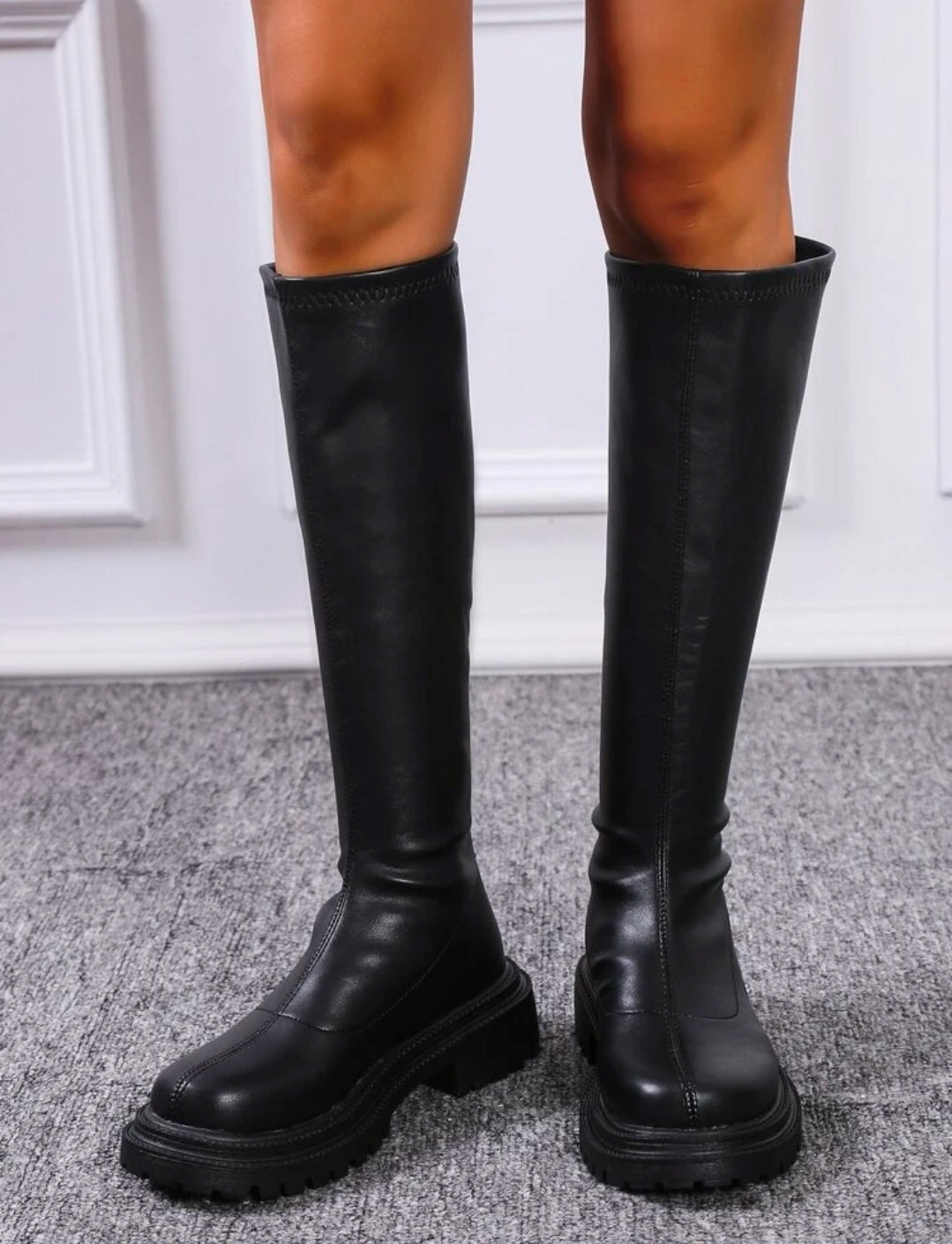 SABRINA KNEE HIGH CHUNKY SOLE BOOTS