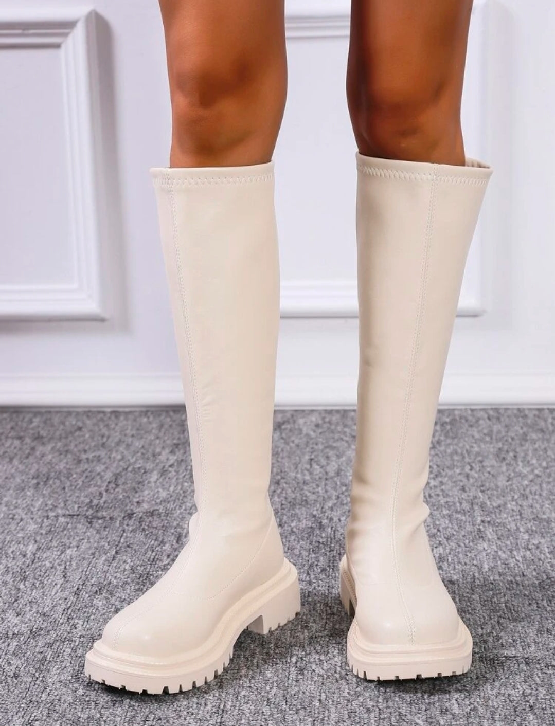 SABRINA KNEE HIGH CHUNKY SOLE BOOTS