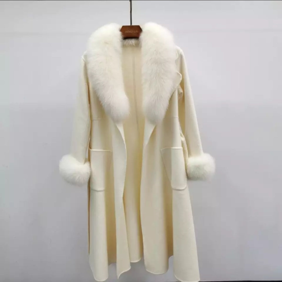 CARAMELLA | CAPPOTTO IN PELLICCIA DI VOLPE CASHMERE