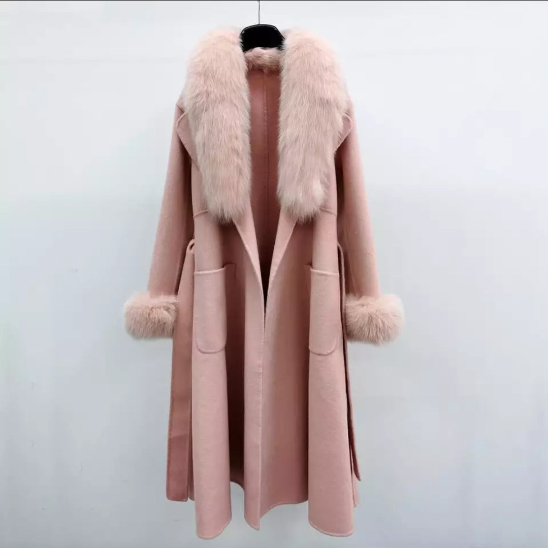 CARAMELLA | CAPPOTTO IN PELLICCIA DI VOLPE CASHMERE