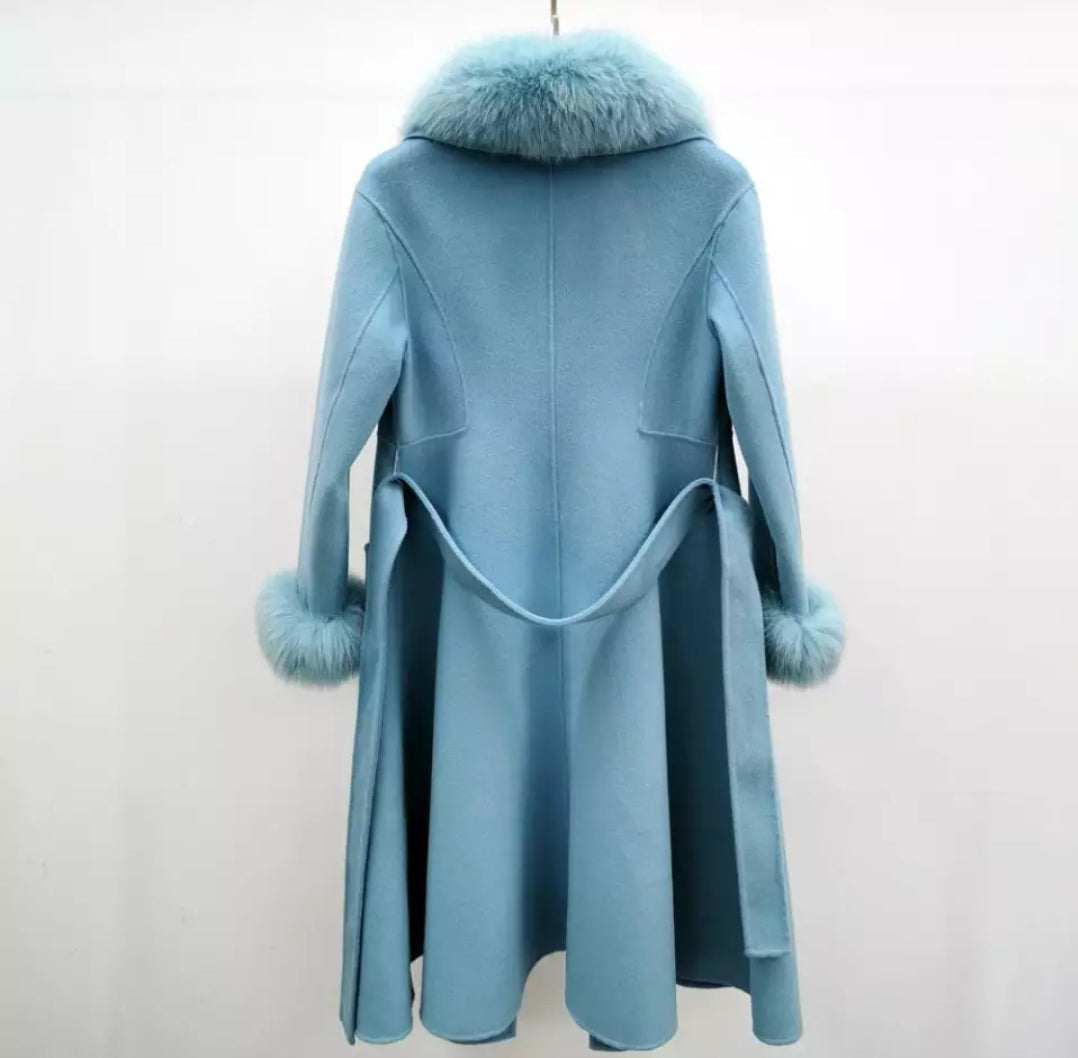 CARAMELLA | CAPPOTTO IN PELLICCIA DI VOLPE CASHMERE