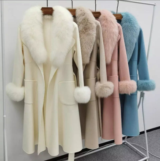 CARAMELLA | CAPPOTTO IN PELLICCIA DI VOLPE CASHMERE