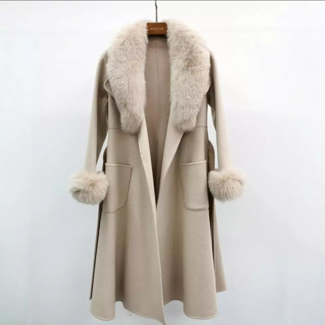 CARAMELLA | CAPPOTTO IN PELLICCIA DI VOLPE CASHMERE