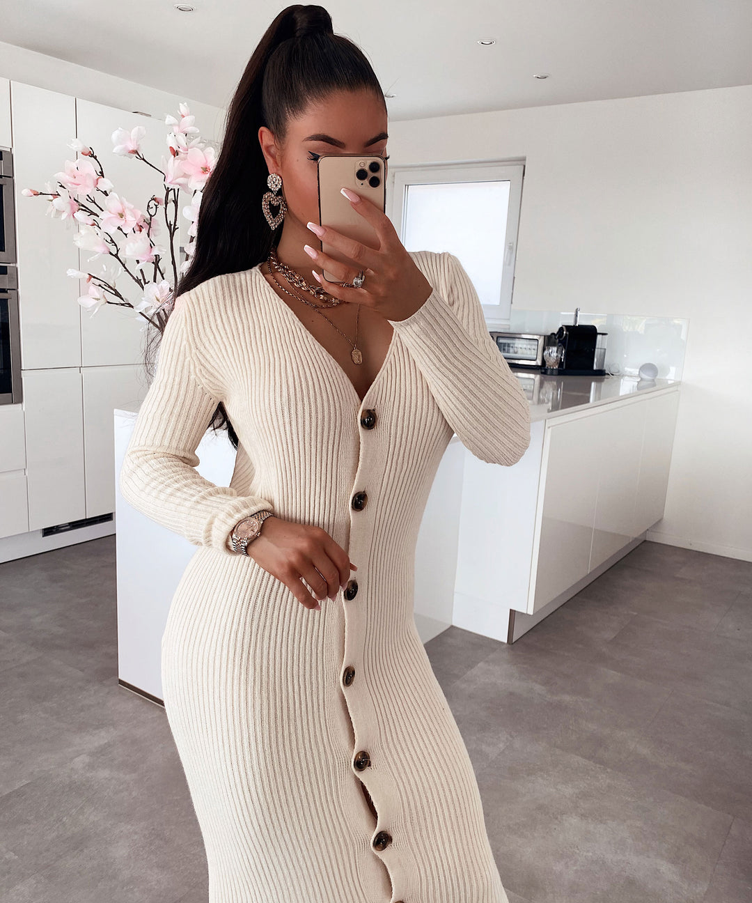 POLLY |KNIT DRESS BEIGE